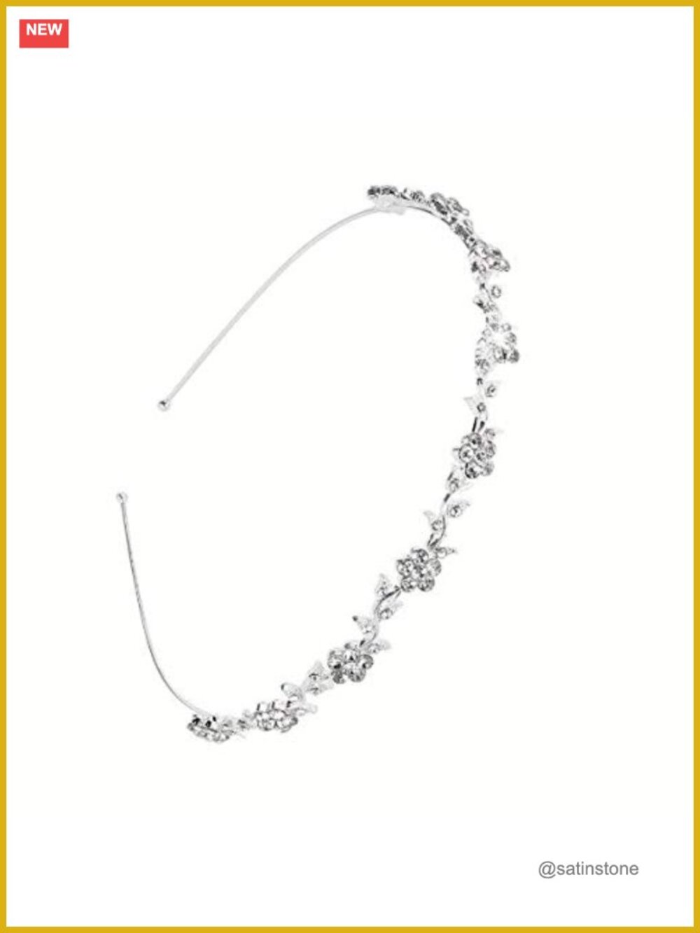 Crystal Flower Leaves Bridal Headband Wedding Headpiece